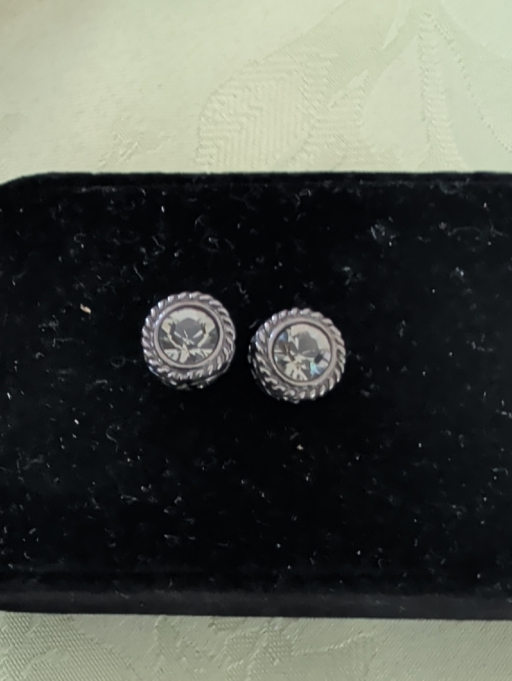 Elegant Black Crystal Stud Earrings